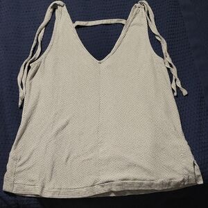 Lucky Brand Grey and White Striped Tank Top